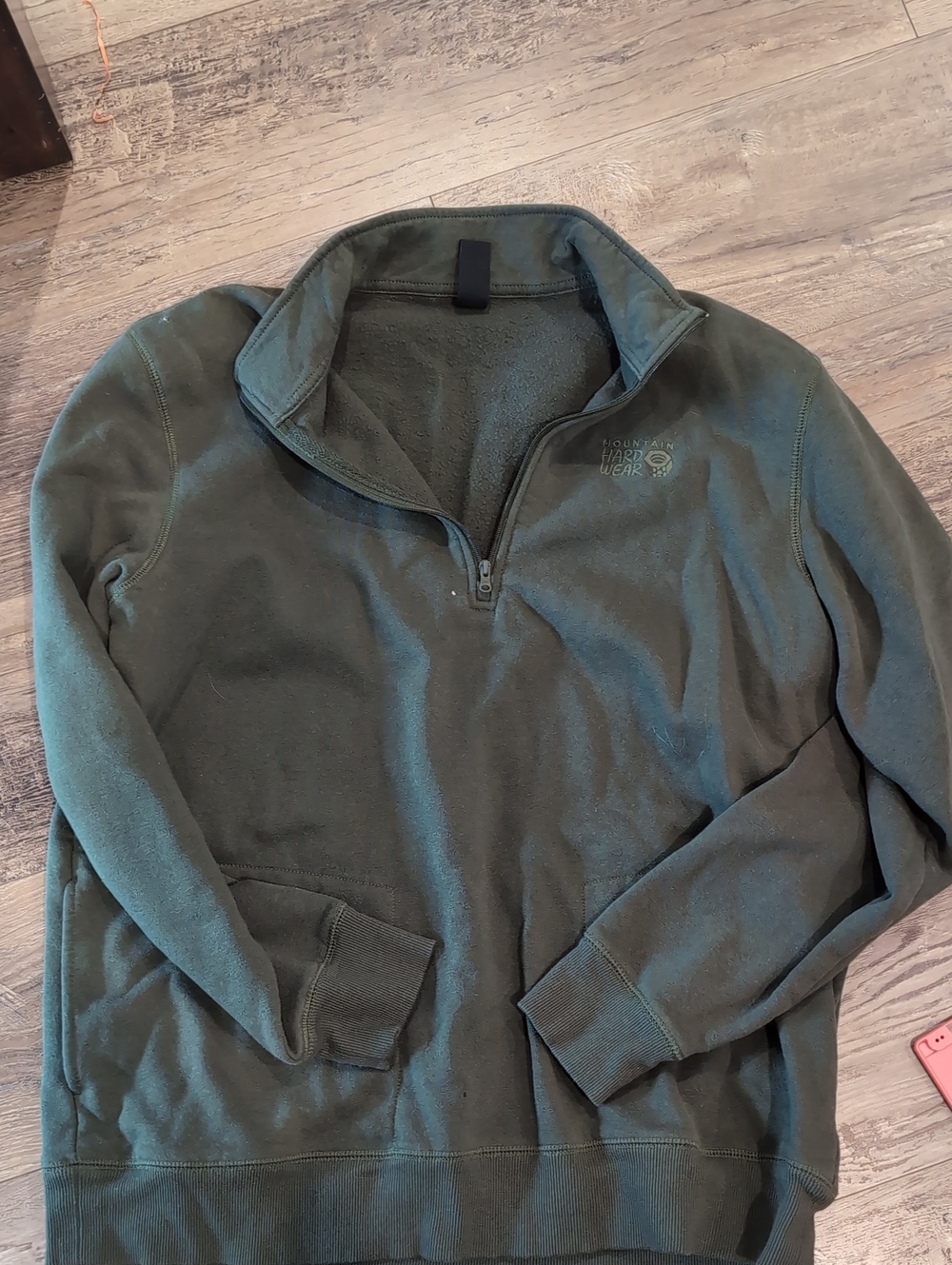 Quarter-Zip Men's Fleece Sweater - Olive Green